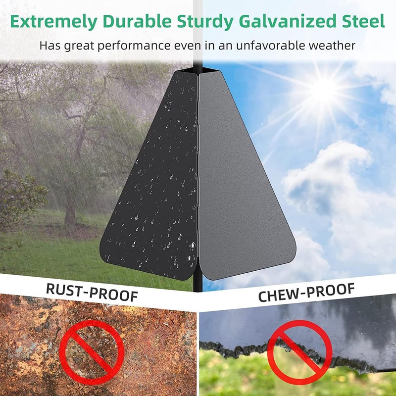 Wide Squirrel Baffle for Bird Feeder Pole, Outside Pole Mount