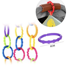 TMRBBesty Baby Toy Attachment Rings PP Pram Chain for Yourself Toy Rings Set Craft Pram Chain Attachment Rings 24 Pieces Perfect Grip Rings for Your Baby