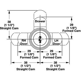 Cam Lock, Keyed Alike, 1 3/16" Cylinder, National Lock - C Series C8073-14A C415A