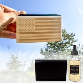 Car Air Freshener - Wood Air Freshener Diffuser, Long Lasting Essential Oil Diffuser-Odor Eliminator for Car Contains 0.5 FL OZ/15ML Cool Ice Fragrance Refills