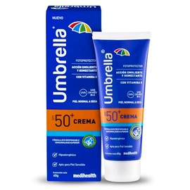 Umbrella Crema Spf Filtro Facial Protector Solar Óxido Zinc Piel Normal Seca Filtros Uva Uvb Textura Cremosa Emoliente Hidratante Resistente Agua