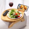 Couch Arm Tray Table, Bamboo Clip-on Couch Arm Tray with
