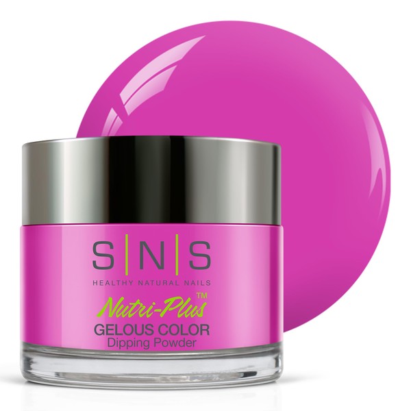 SNS Nail Dip Powder, Gelous Color Dipping Powder - Sabino Canyon (Pink/Fuchsia Magenta, Glitter) - Long-Lasting Dip Nail Color Lasts 14 Days - Low-Odor & No UV Lamp Required - 1.5oz