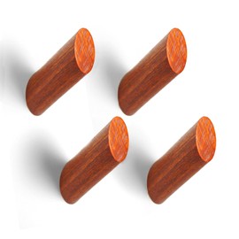 barilo Wood Wall Hooks, 4 Pack Hat Hooks for Wall | Coat Hooks Wall Mounted | Rustic, Decorative Wooden Wall Hangers | Wooden Pegs for Hanging Hat, Backpack, Coat, Purse, Bag, Robe
