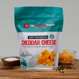 The Sausage Maker® High Temp Cheddar Cheese 2 Lbs Hi-Temp Cheese For Sausage Making, 1/4 Inch Diced Cube, 400° Temperature High Heat Cheese For Grilling, Salami, Snack Sticks, Summer Sausage