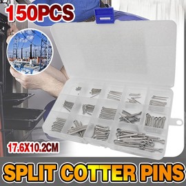 AIMALL 150PCS Box 15 Kinds Stainless Steel Split Cotter Pins Assortment Kit Tools cherr