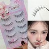 Ba01 False Eyelashes, Natural, Non-Curly, Transparent, Feeling Hair, 5 Pairs,