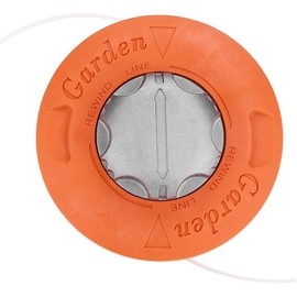 Cabezal de corte de hierba universal de 2 líneas de aluminio, Cabezal de corte de repuesto para desbrozadora/cortadora de césped, Accesorios para cortacésped para césped, jardín (Naranja)