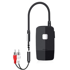 iDIGMALL Advanced Bluetooth 5.3 Receiver for Home Stereo HIFI Music Streaming, Mini Wireless Audio Adapter for Car Speaker with 3.5mm RCA Aux Jack, 20 Hours Playtime, Easy to Slide ON/OFF, Multi-Point