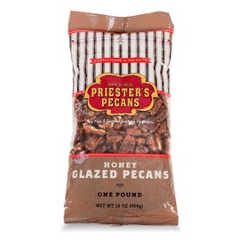 PRIESTER'S | 1lb. Bag | Honey Glazed Pecans | Flavorful Premium-Crop Pecans | Grown with Care & Made with Love | Perfect for Gifts, Snacking, Recipes & Toppings | Sweet & Crunchy Treat