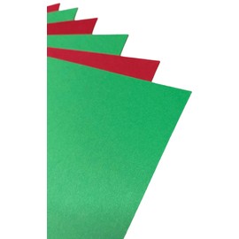 DJP 160 GSM A4 Christmas Festive Coloured Card - Red/Green (Pack of 50 Sheets) - 25 Intensive Red & 25 Billiard Green