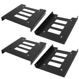 Kemcatui 8Pcs SSD HDD Mounting Bracket 2.5 to 3.5 Adapter, Black Hard Disk Drive Bays Holder with Screws, Metal SSD Holder Mount for PC