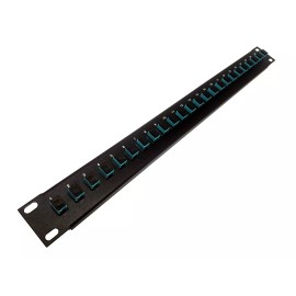 RiteAV 24 Port SC Fiber Patch Panel 10Gb/40Gb Multimode Aqua Couplers Loaded 1u 19"
