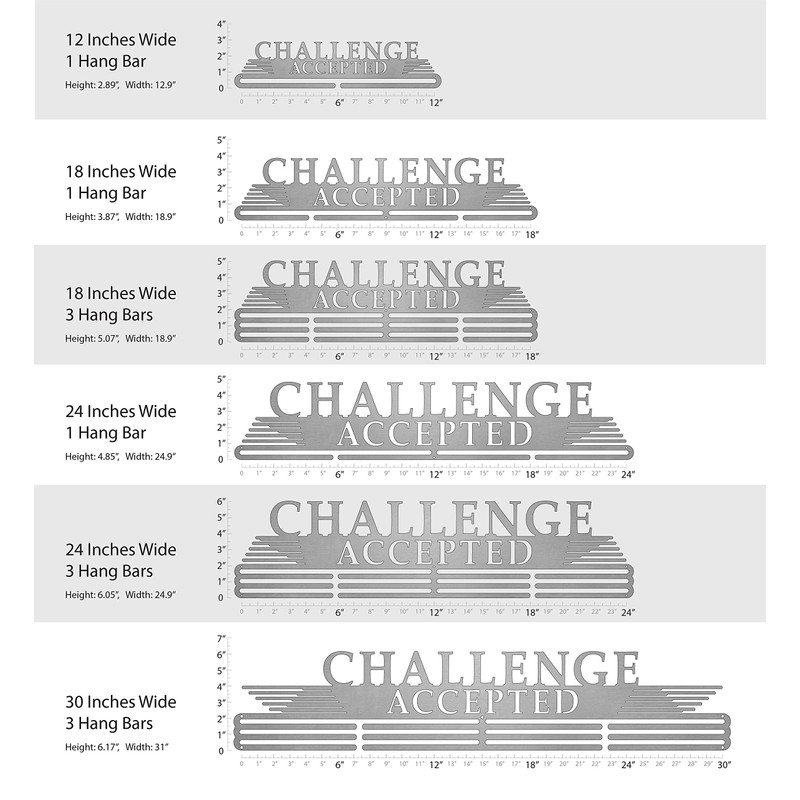 Allied Medal Hangers - Challenge Accepted (18" Wide with 3