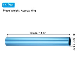 PATIKIL Relay Track Baton, 4 Pcs Aluminum Tube Field Running Race Stick Corrosion Resistant for Outdoor Athletics Sport Game Practice Tool, Blue