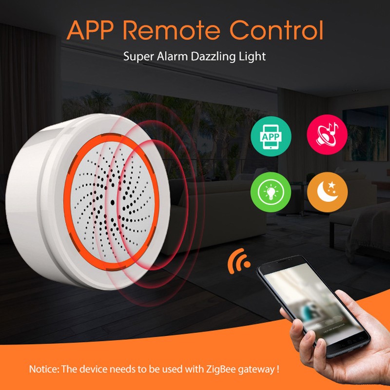 Smart Indoor Sound and Light Alarm USB Battery Dual Power