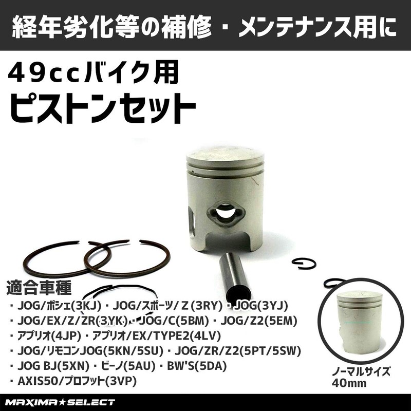 MAXIMASELECT Piston Kit, 1.6 inches (40 mm), Normal Size, 1.9
