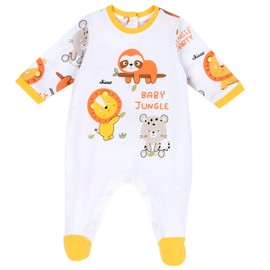 Chicco, Baby Romper with Comfortable Button Closure, Soft Cotton, Machine Washable, Baby Clothes 0-24 Months, Designed in Italy, ochre