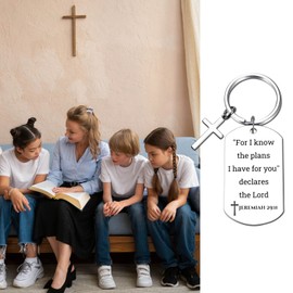 GiftYou Jeremiah 29:11 Inspirational Scripture Keychain with Cross Pendant - Bible Verse Key Chain Religious Gift for Christian (Jeremiah 29:11)