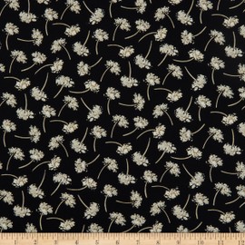 Henry Glass & Co. Henry Glass Metallic Fall Potpourri Tossed Sprig Fabric, Black