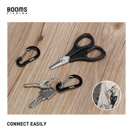 Booms Fishing CC1 Multi-Use Carabiner Clip, 6 Pack Small Caribeener Clips, Mini Keychain Caribeaner Clip 2 inch, Aluminum D Ring Carabiners, Assorted Colors