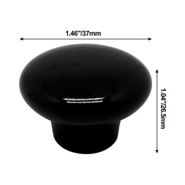 SWZHAI 10 Pcs Black Ceramic Cabinet Knobs, Round Shaped Drawer Knobs Kitchen Cabinet Dresser Pulls Handles, Decorative Cabinet Door Knobs for Furniture Cupboard Closet