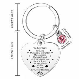 Ghloyza Wife Birthday Gifts from Husband, Best Anniversary for Wife Gifts Wedding Christmas Keychain Gifts for Wife Women Her