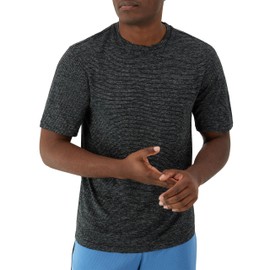 Champion, Novelty Sport, Wicking, Anti-Odor Lightweight Men's T-Shirt, Black Heather C Logo, X-Large