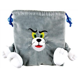 Tees Factory TJ-5530215TM Tom & Jerry Plush Drawstring Funny Art Tom H 7.3 x W 7.1 inches (18.5 x 18 cm)