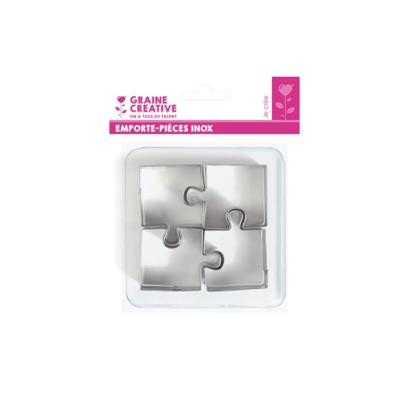 Graine Créative 4 Mini Stainless Steel Cookie Cutters - Puzzle