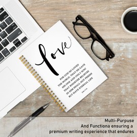 QICLM Christian Notebook Journal, John 3:16 Love Bible Journaling Notebooks for Note Taking, Inspirational Christian Gifts for Women Men, Hardcover Spiral Notebook 5.5x8.3