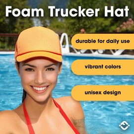 Funky Junque Foam Snapback Trucker Hat - Neon Orange