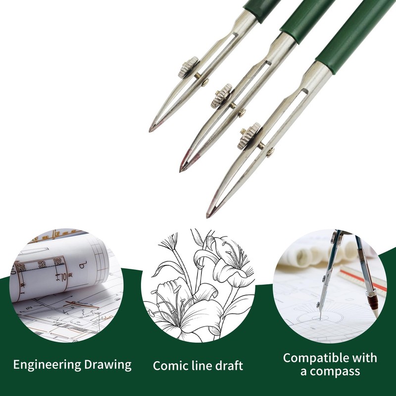 Verazquy 3Pcs Masking Fluid Pen Set, Adjustable Ruling Pen for