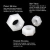 100 Pcs M6 Nylon Hex Nuts Plastic Threaded Insert Locking