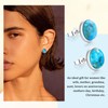 AIBAO Turquoise Earrings Sterling Silver Post Stud Earrings for Men
