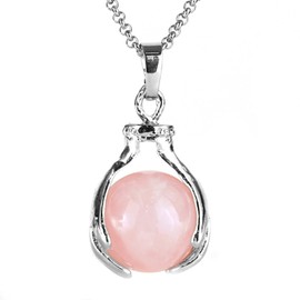 Beadnova Dije de piedra preciosa con cadena de acero inoxidable con caja de regalo, 45,7 cm