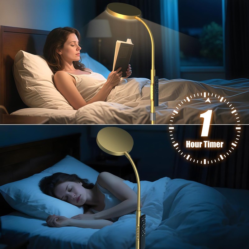 PACOVY Floor Lamp, Adjustable Height Floor Lamps for Living Room