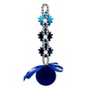 Purpledip Ceramic Evil Eye Wall Car Hanging With Lotus Ganesha: