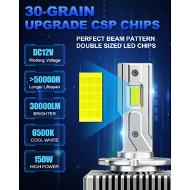 RIDENOW d3s Bulbs,Super Bright 6500K Cool White with Cooling Fan, IP68 Waterproof, Pack of 2