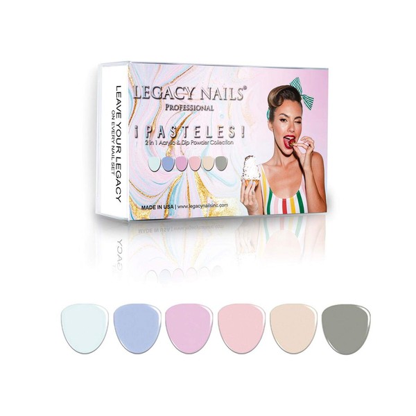 Legacy Nails PASTELES COLLECTION for Dipping & Acrylic Powder 0.5ozea
