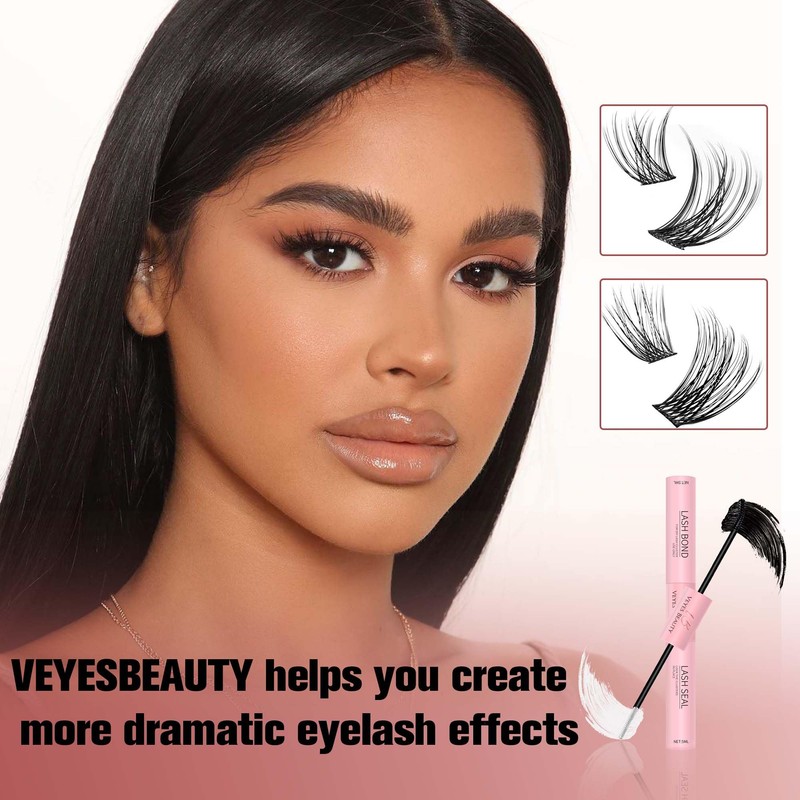 Veyesbeauty Lash Bond and Seal Waterproof 2 in 1 Cluster