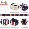 DOGWONG Ameirican Flag Dog Collar with Flower - Independence Flower