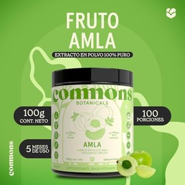Adaptógenos - AMLA - Extracto Puro en Polvo 100 gr - Suplemento Natural - Tónico para la Piel y Cabello - Vitamina C - Antiinflamatorio y Antioxidante