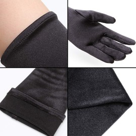 Opera Gloves 1920s Long Glove Classic Satin Elbow Length Gloves 22 Inch Adult Size for Women Lady (Black)