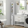 VECELO Bathroom Tall Cabinet with Adjustable Shelves, Slim Storage Cabinet