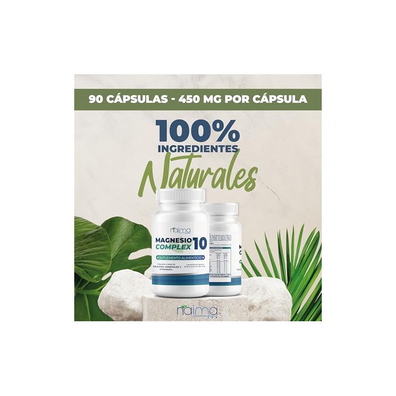 NAIMA Magnesio 10 Complex | Suplemento Alimenticio con 10 Formas
