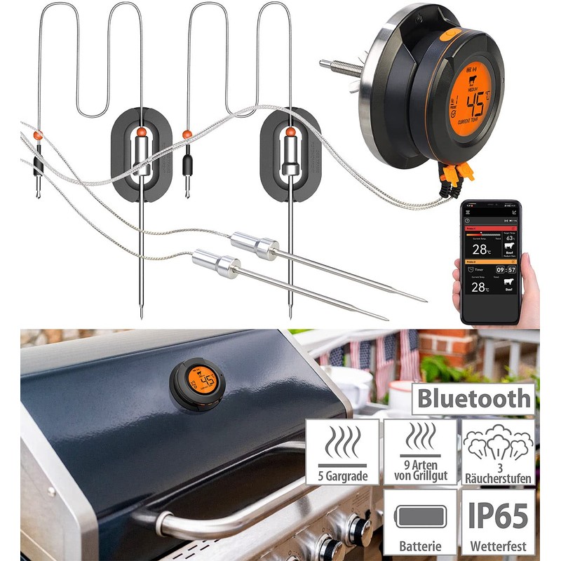 Rosenstein & Söhne Roasting Thermometer: Smart Digital Grill Thermometer, Conversion