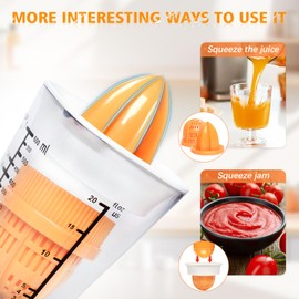 SUREWIN Citrus Juicer Manual Juicer, Multifunctional Hand Juicer, Lemon Lime Squeezer, 20-Ounce Capacity Orange Juicer (White, 4 in 1)