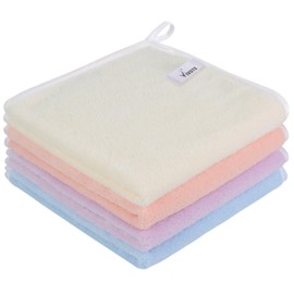 VIVOTE 4 Pack Microfiber Hand Towel, Super Soft Absorbent Hand Towels for Kitchen，Microfiber Hanging Bathroom Hand Towels, Hand Drying Towel, 40 x 40 cm, White+Pink+Blue+Purple