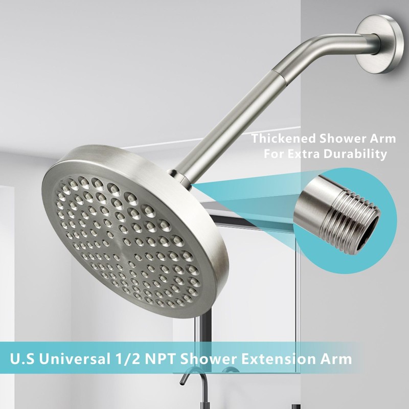 Nuodan Shower Extension Arm, Solid Stainless Steel Shower Pipe Extension
